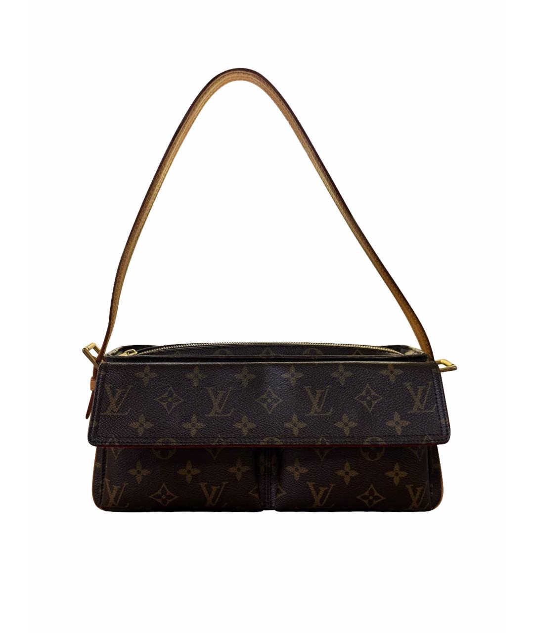LOUIS VUITTON Коричневая кожаная сумка через плечо, фото 1