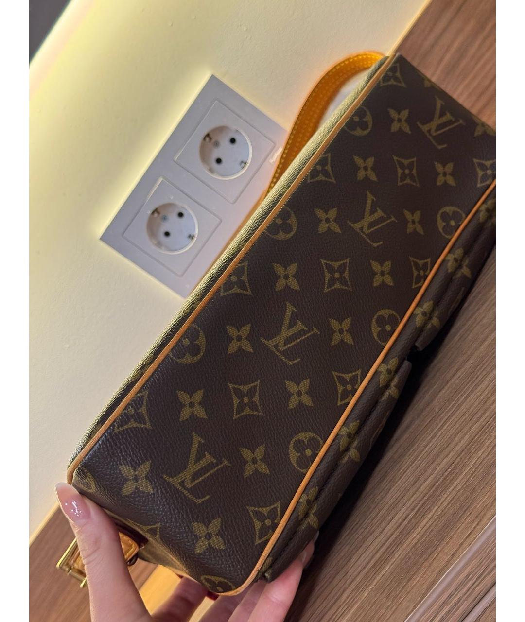 LOUIS VUITTON Коричневая кожаная сумка через плечо, фото 2