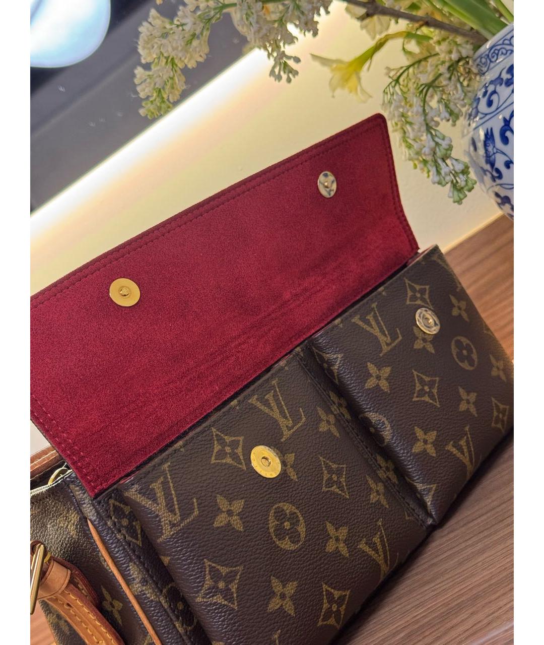 LOUIS VUITTON Коричневая кожаная сумка через плечо, фото 3