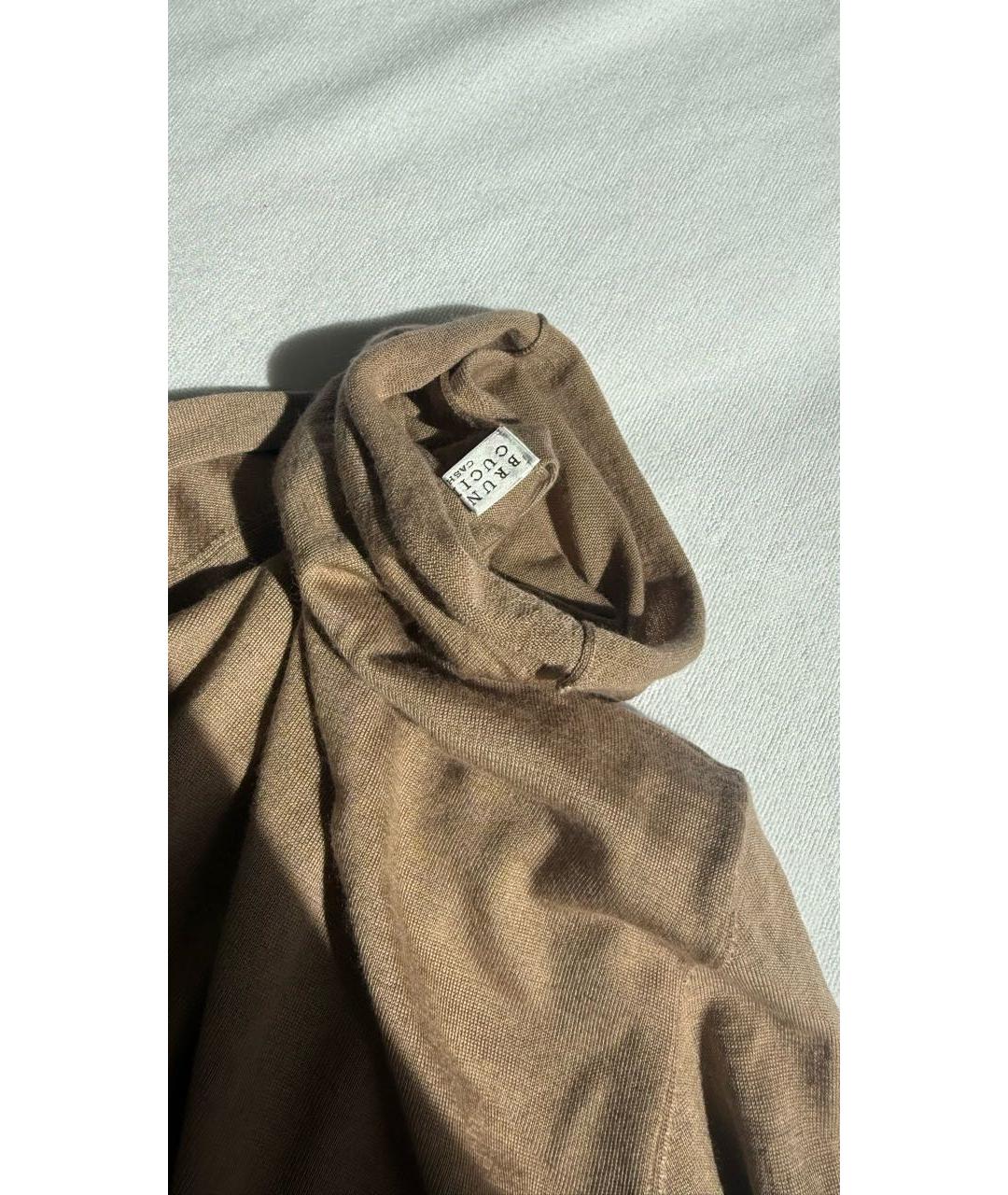 BRUNELLO CUCINELLI Бежевая кашемировая водолазка, фото 3