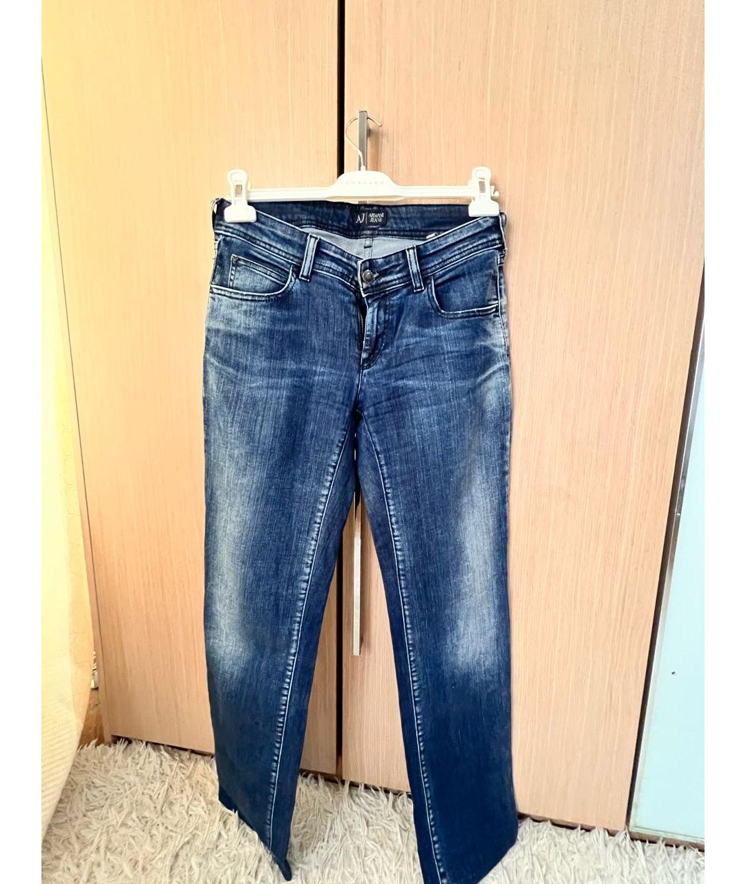 ARMANI JEANS Темно-синие хлопковые прямые джинсы, фото 6