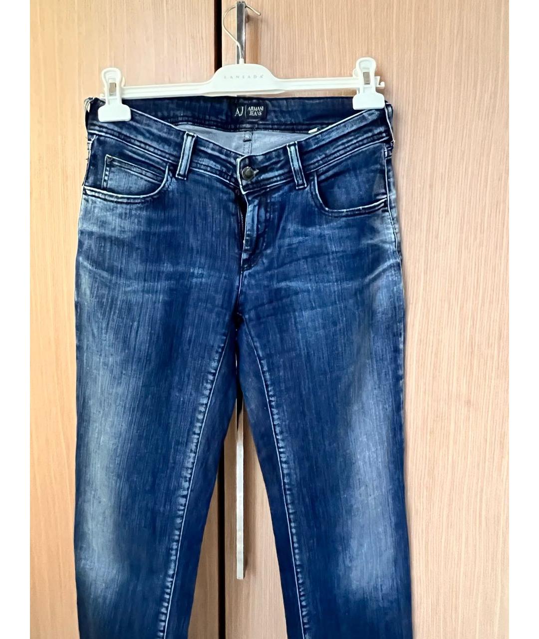 ARMANI JEANS Темно-синие хлопковые прямые джинсы, фото 9