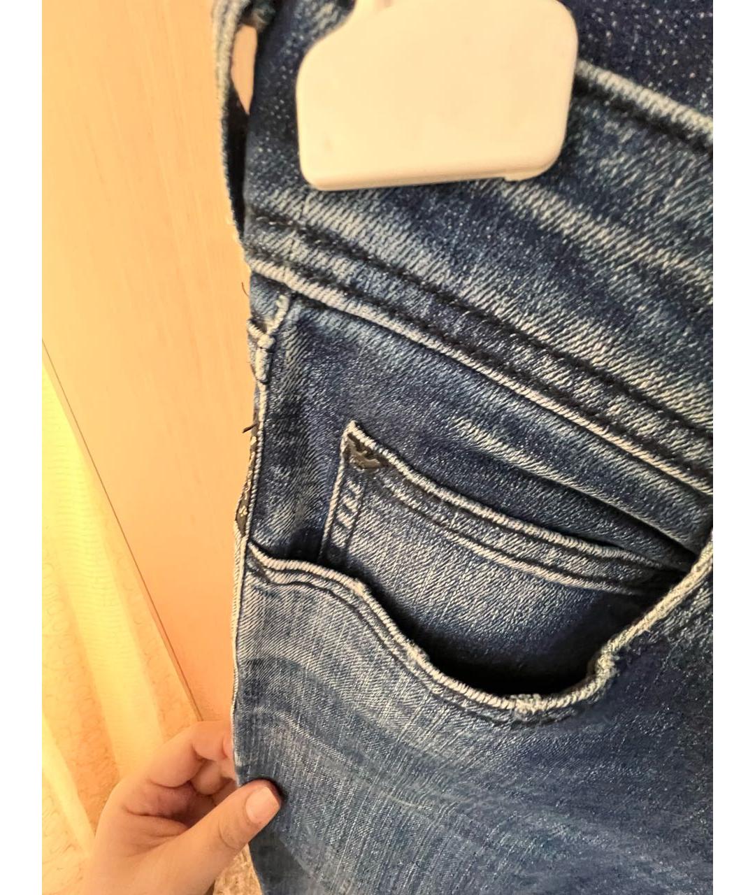 ARMANI JEANS Темно-синие хлопковые прямые джинсы, фото 8