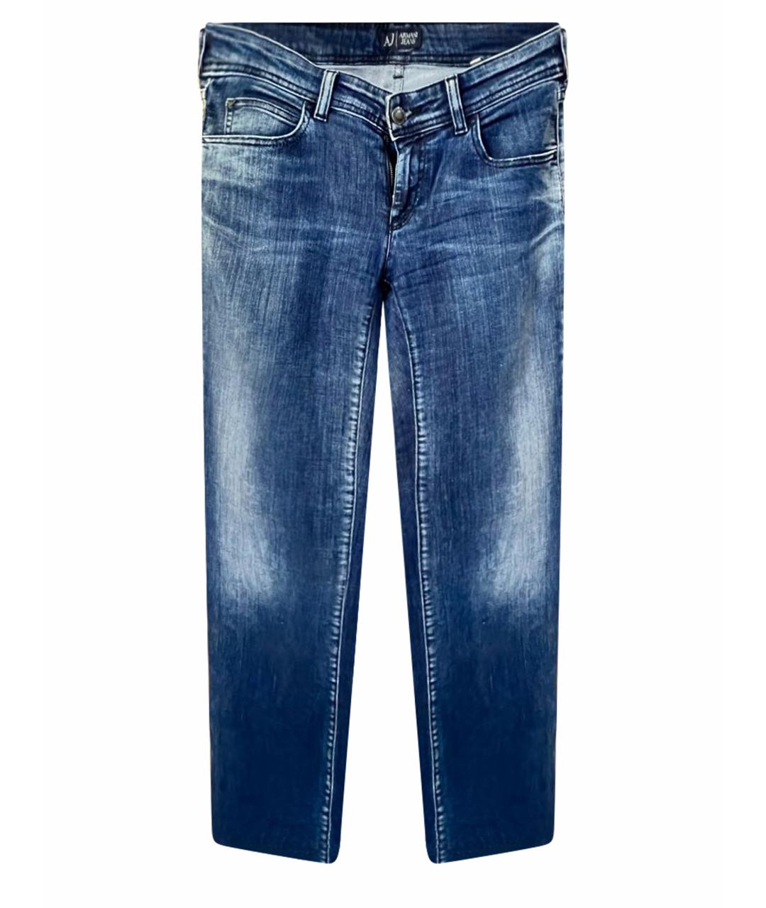 ARMANI JEANS Темно-синие хлопковые прямые джинсы, фото 1