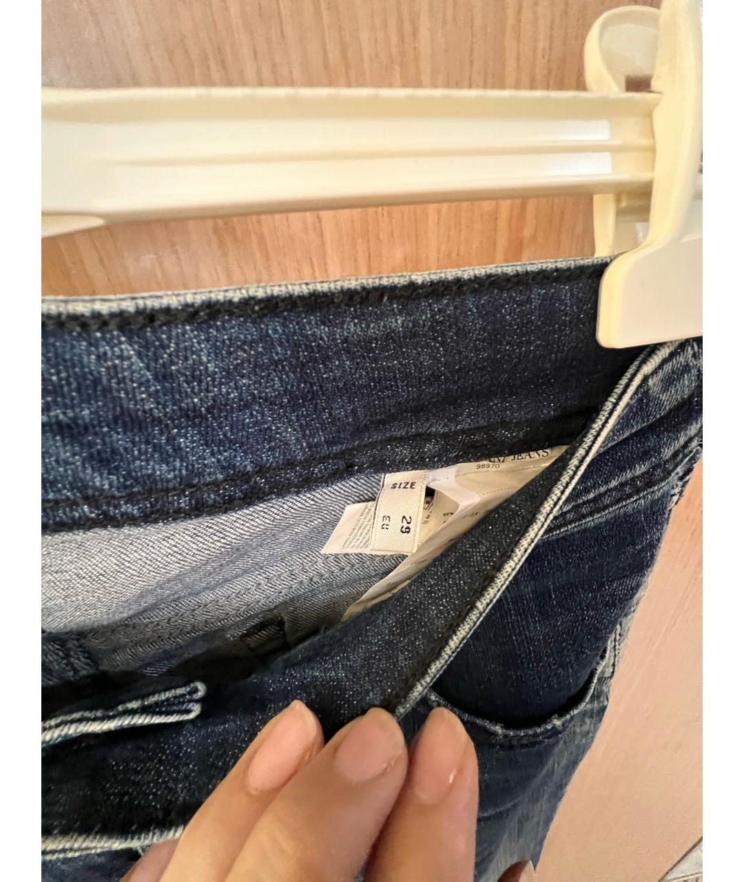 ARMANI JEANS Темно-синие хлопковые прямые джинсы, фото 7