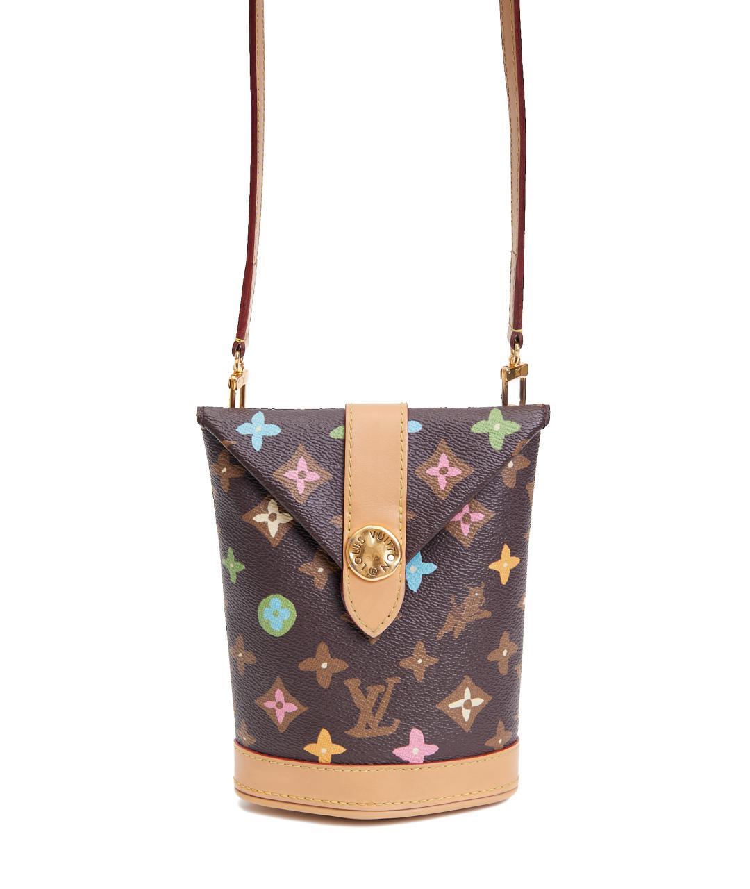 LOUIS VUITTON Коричневая кожаная сумка через плечо, фото 6