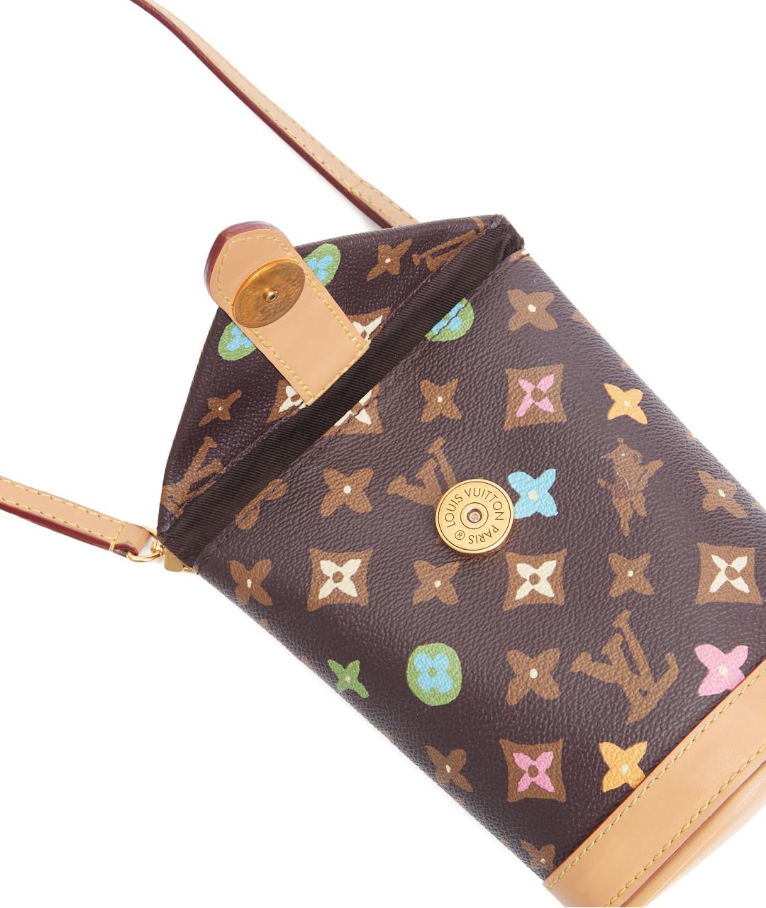 LOUIS VUITTON Коричневая кожаная сумка через плечо, фото 4