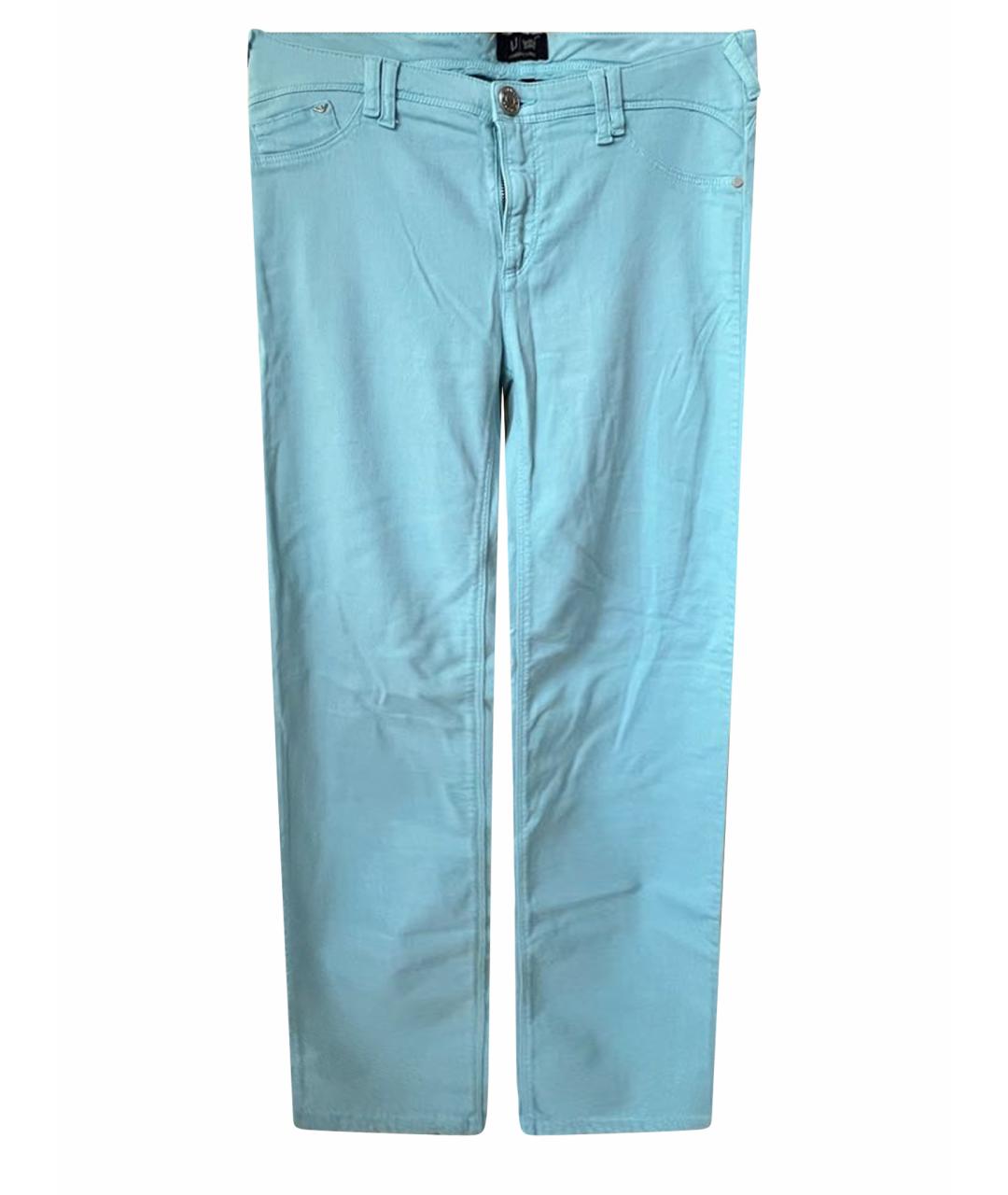 ARMANI JEANS Бирюзовые хлопковые брюки узкие, фото 1
