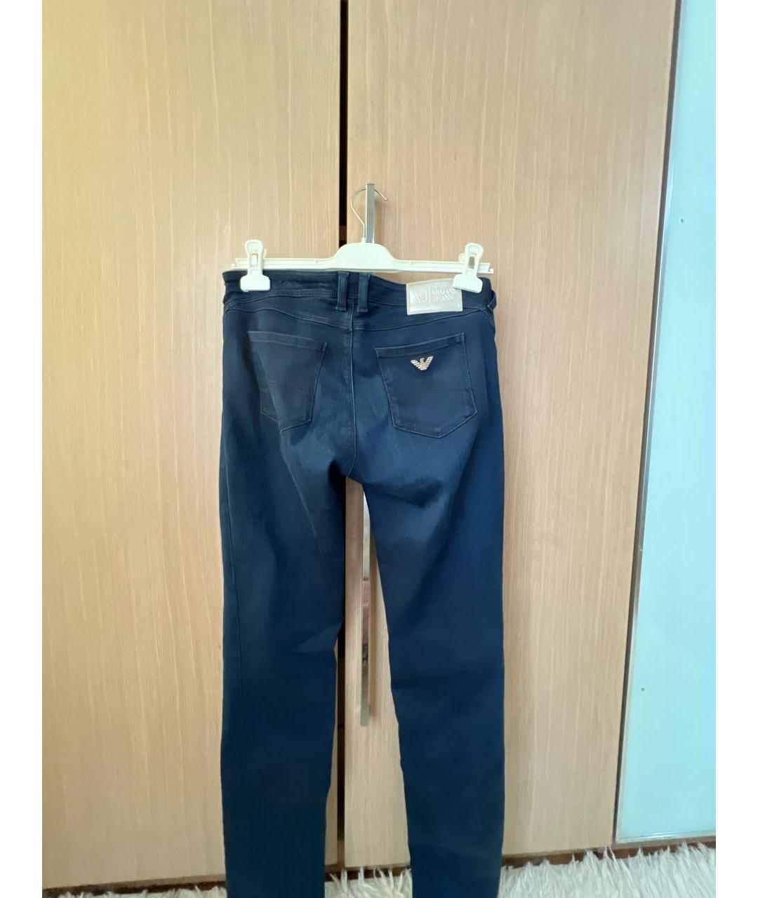 ARMANI JEANS Темно-синие хлопковые прямые джинсы, фото 2