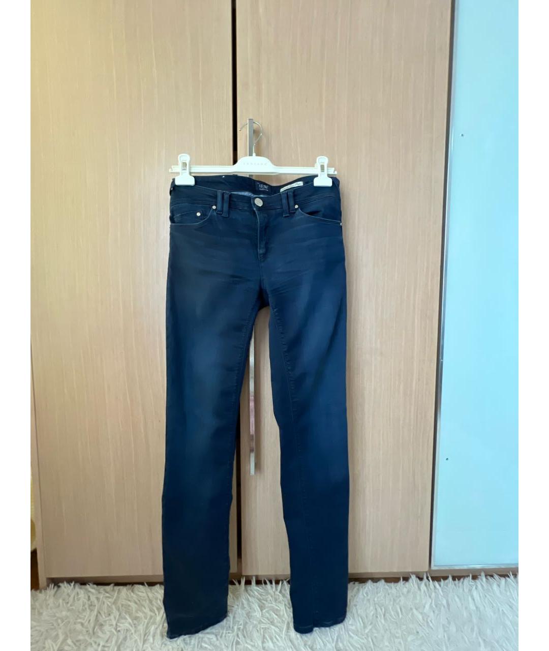 ARMANI JEANS Темно-синие хлопковые прямые джинсы, фото 8