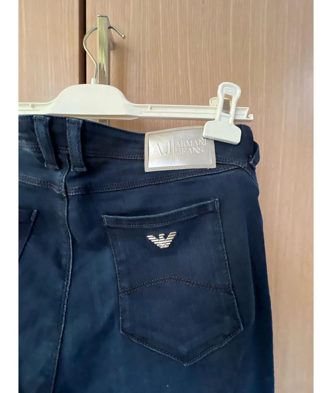 ARMANI JEANS Темно-синие хлопковые прямые джинсы, фото 3