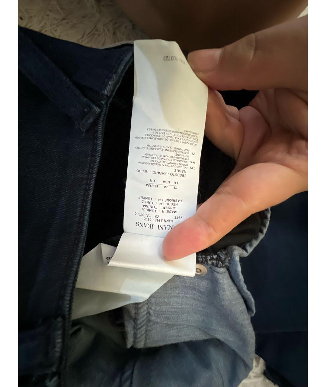 ARMANI JEANS Темно-синие хлопковые прямые джинсы, фото 6
