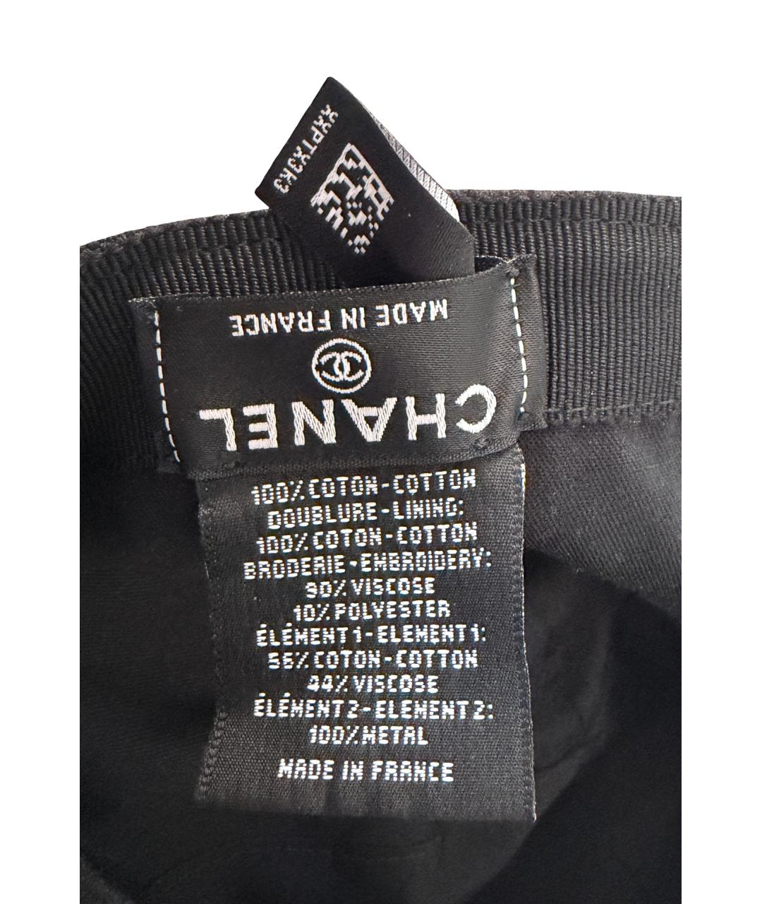 CHANEL Черная хлопковая кепка, фото 6