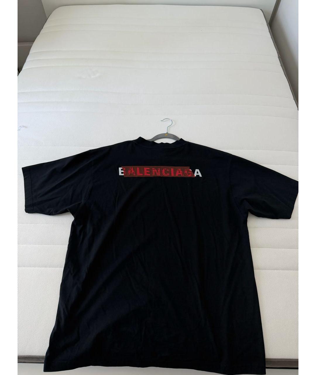 BALENCIAGA Черная хлопковая футболка, фото 2
