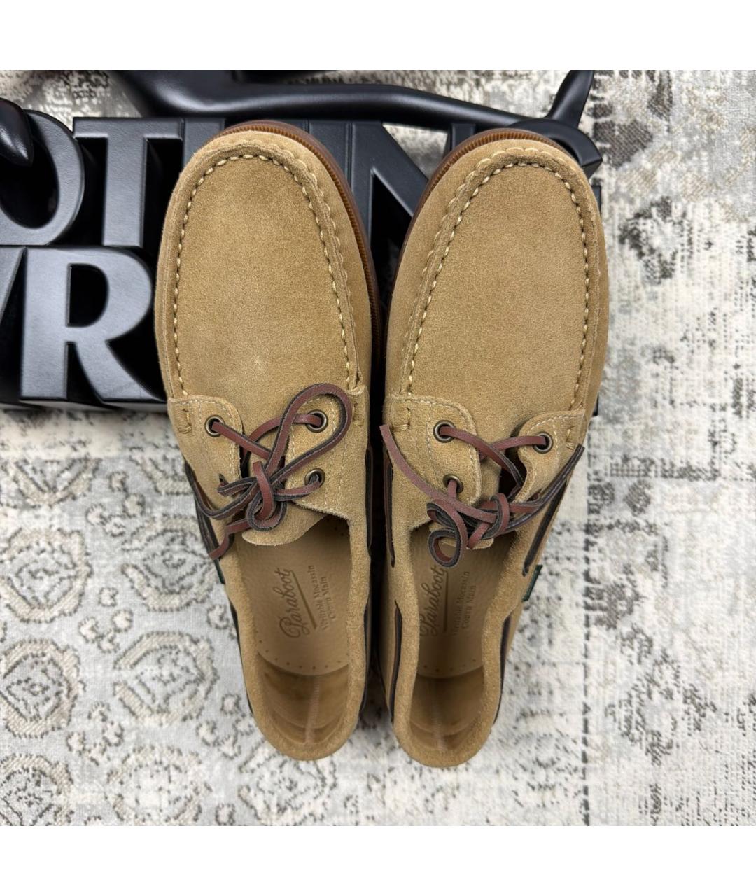 PARABOOT Бежевые бархатные туфли, фото 6