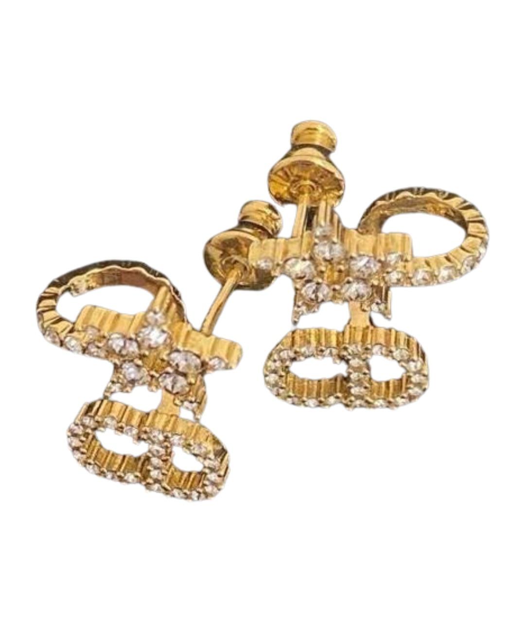 CHRISTIAN DIOR Золотые металлические серьги, фото 1