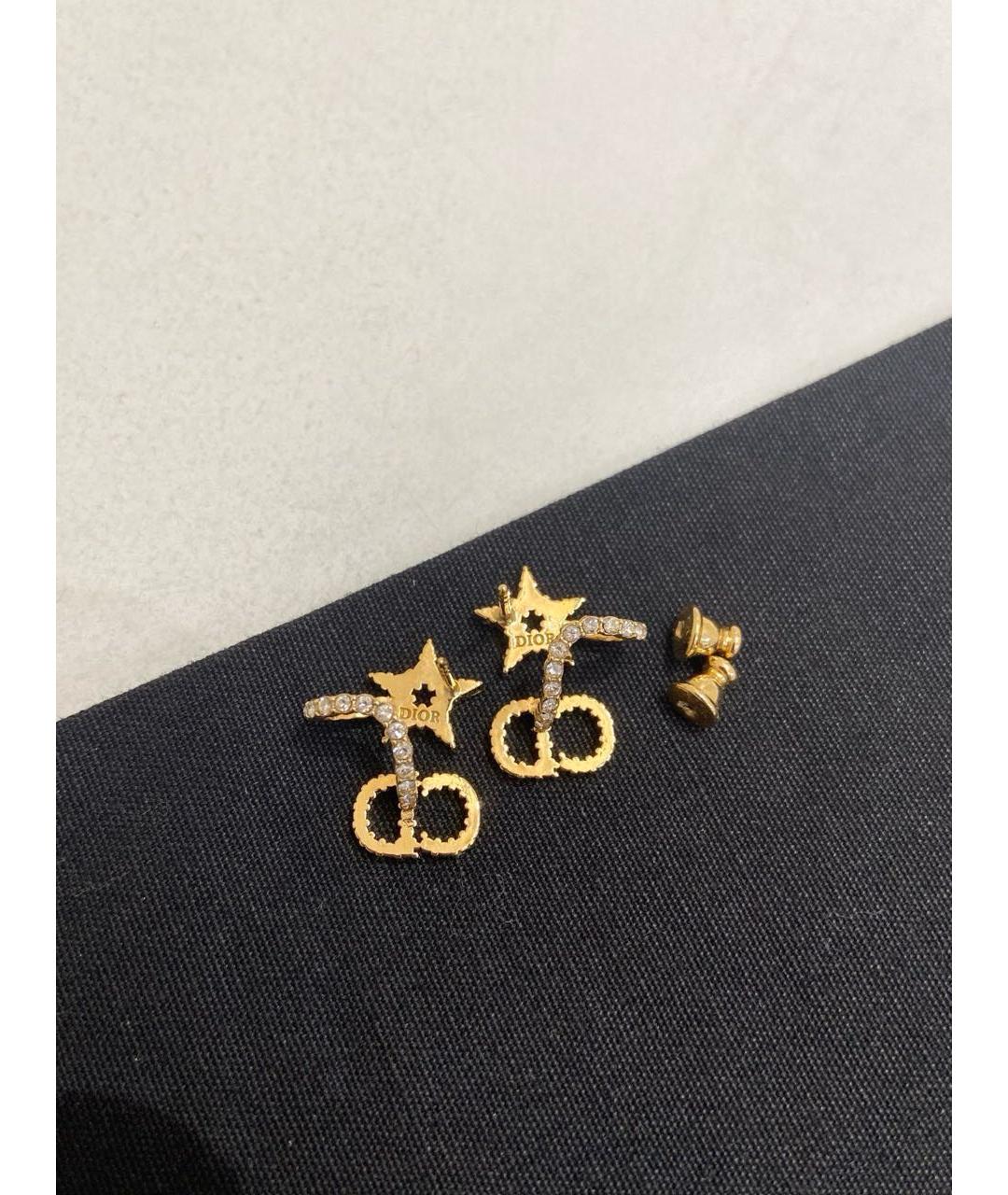 CHRISTIAN DIOR Золотые металлические серьги, фото 2