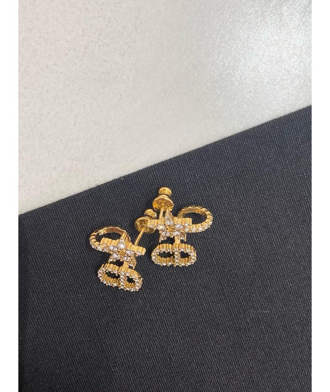 CHRISTIAN DIOR Золотые металлические серьги, фото 5