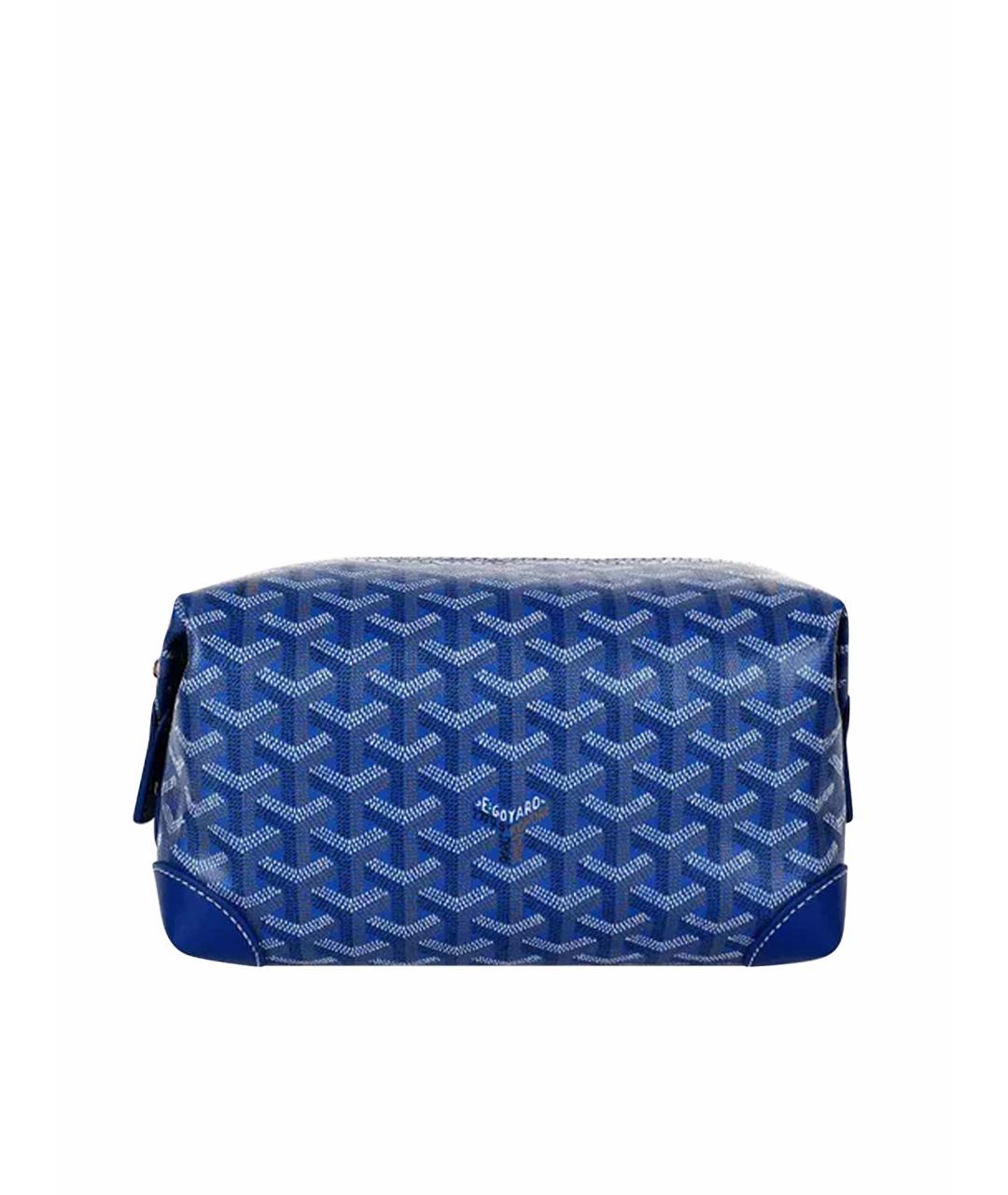 GOYARD Синяя кожаная барсетка, фото 1
