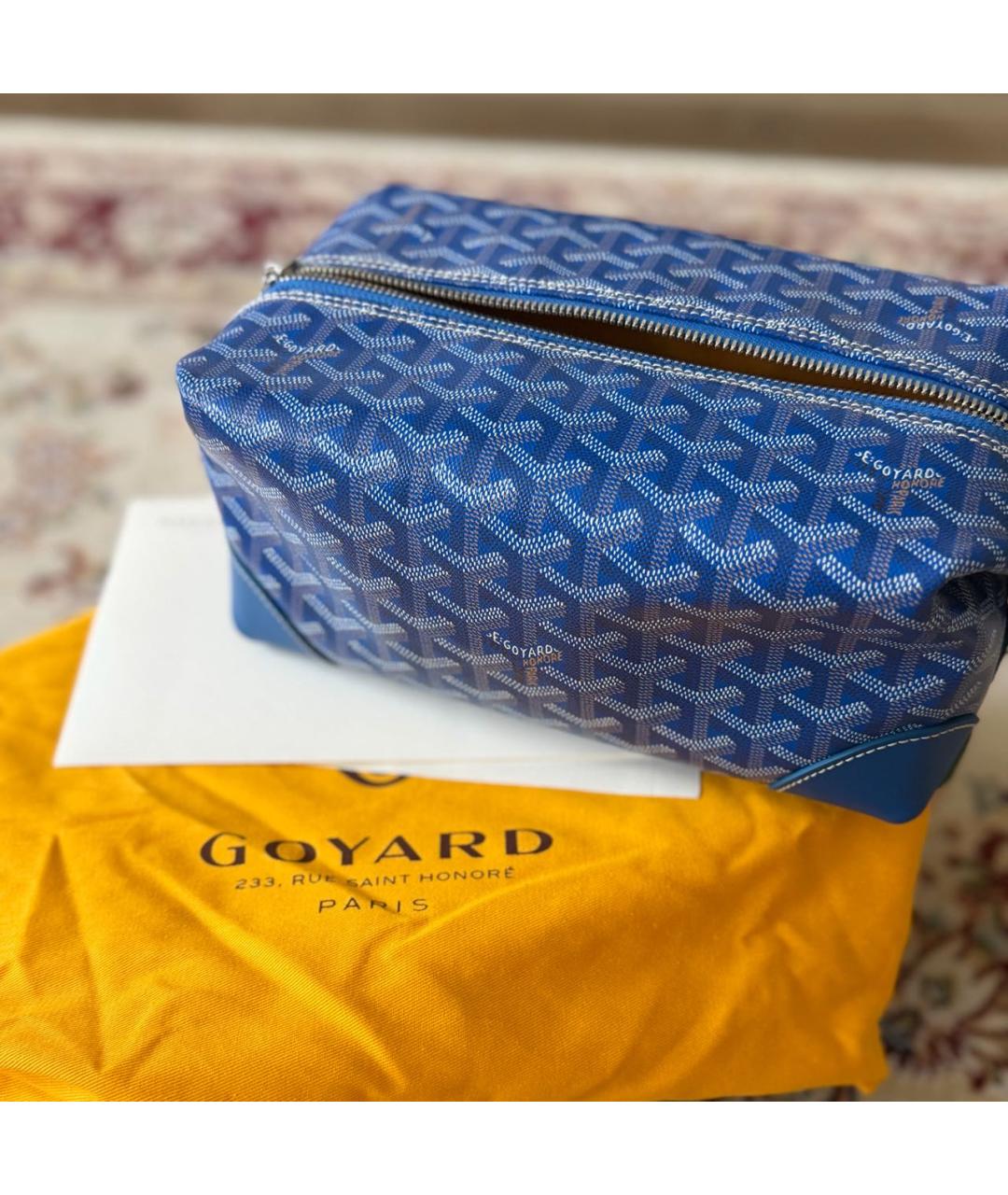 GOYARD Синяя кожаная барсетка, фото 5