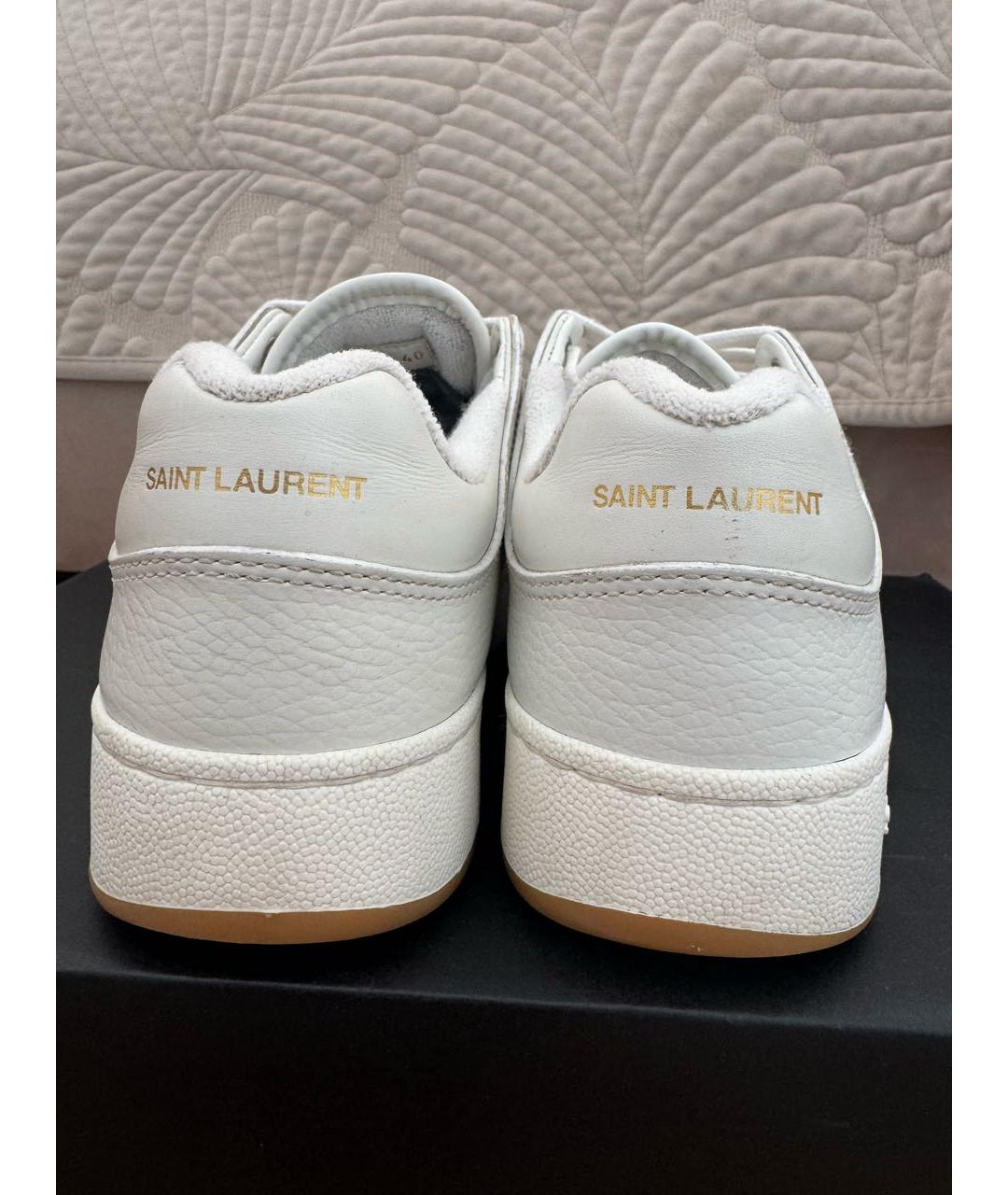 SAINT LAURENT Белые кожаные кеды, фото 2
