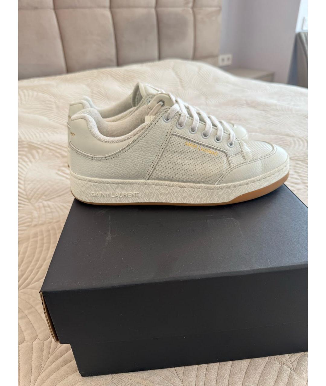 SAINT LAURENT Белые кожаные кеды, фото 5