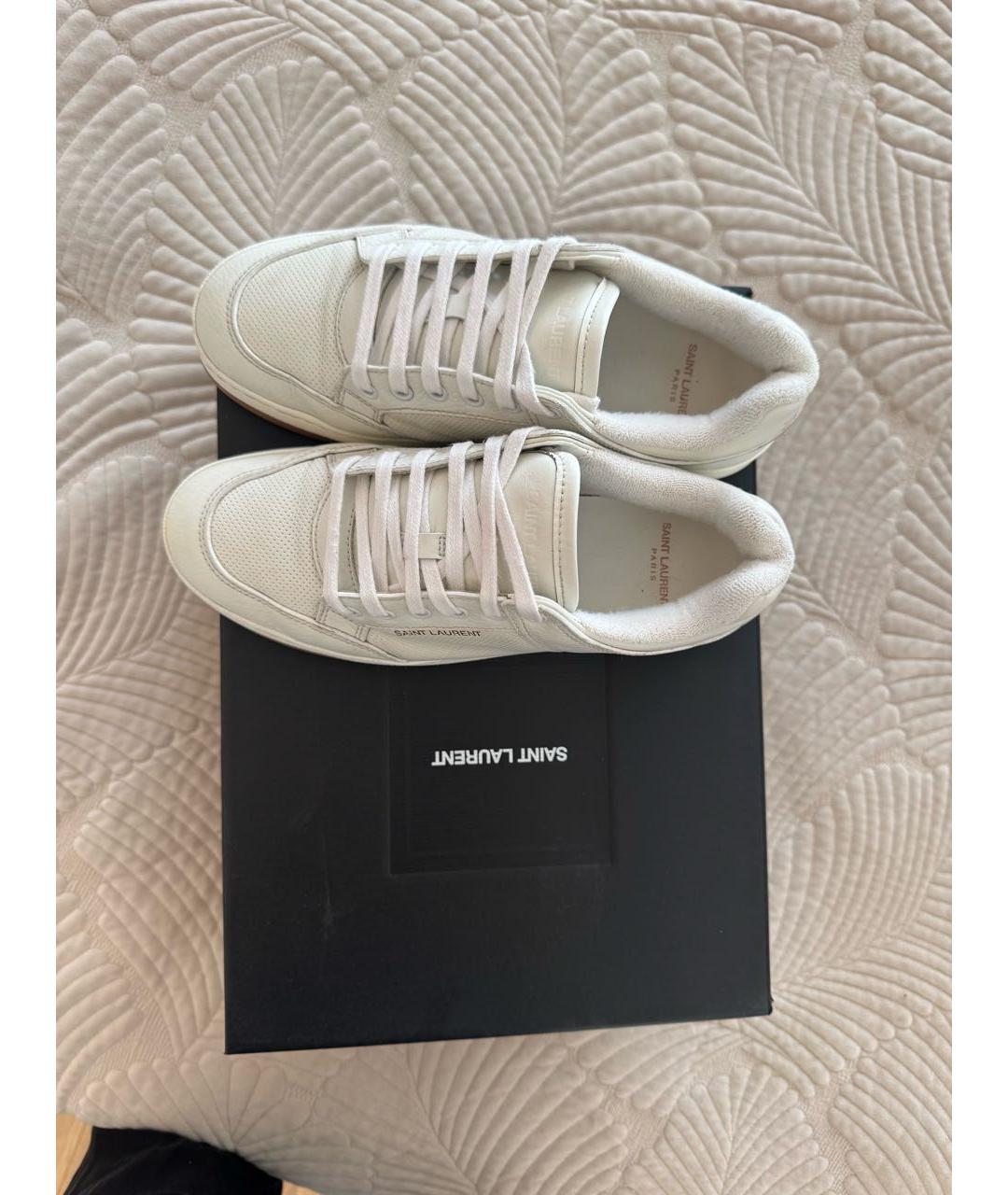 SAINT LAURENT Белые кожаные кеды, фото 4