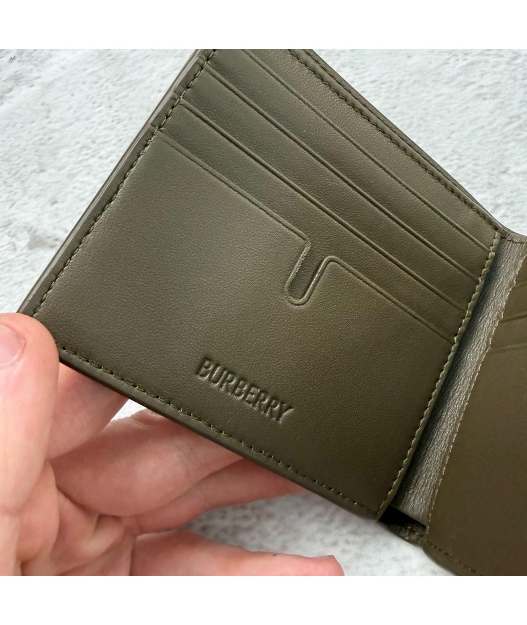 BURBERRY Бежевый кожаный кошелек, фото 4
