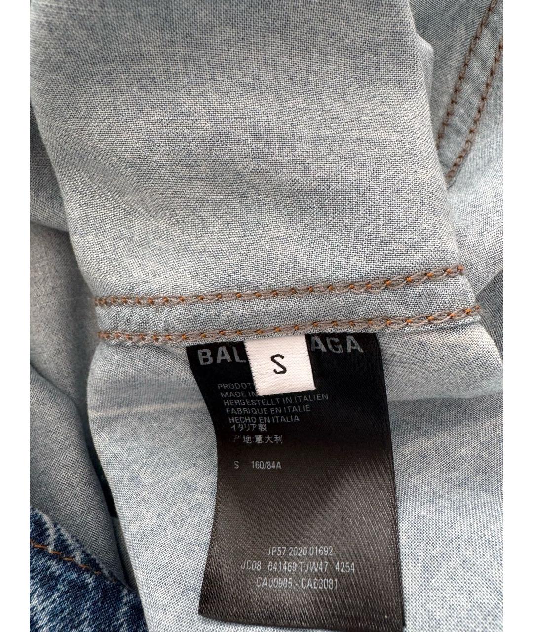 BALENCIAGA Синяя вискозная рубашка, фото 4