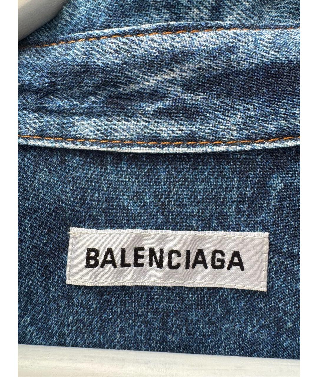 BALENCIAGA Синяя вискозная рубашка, фото 3