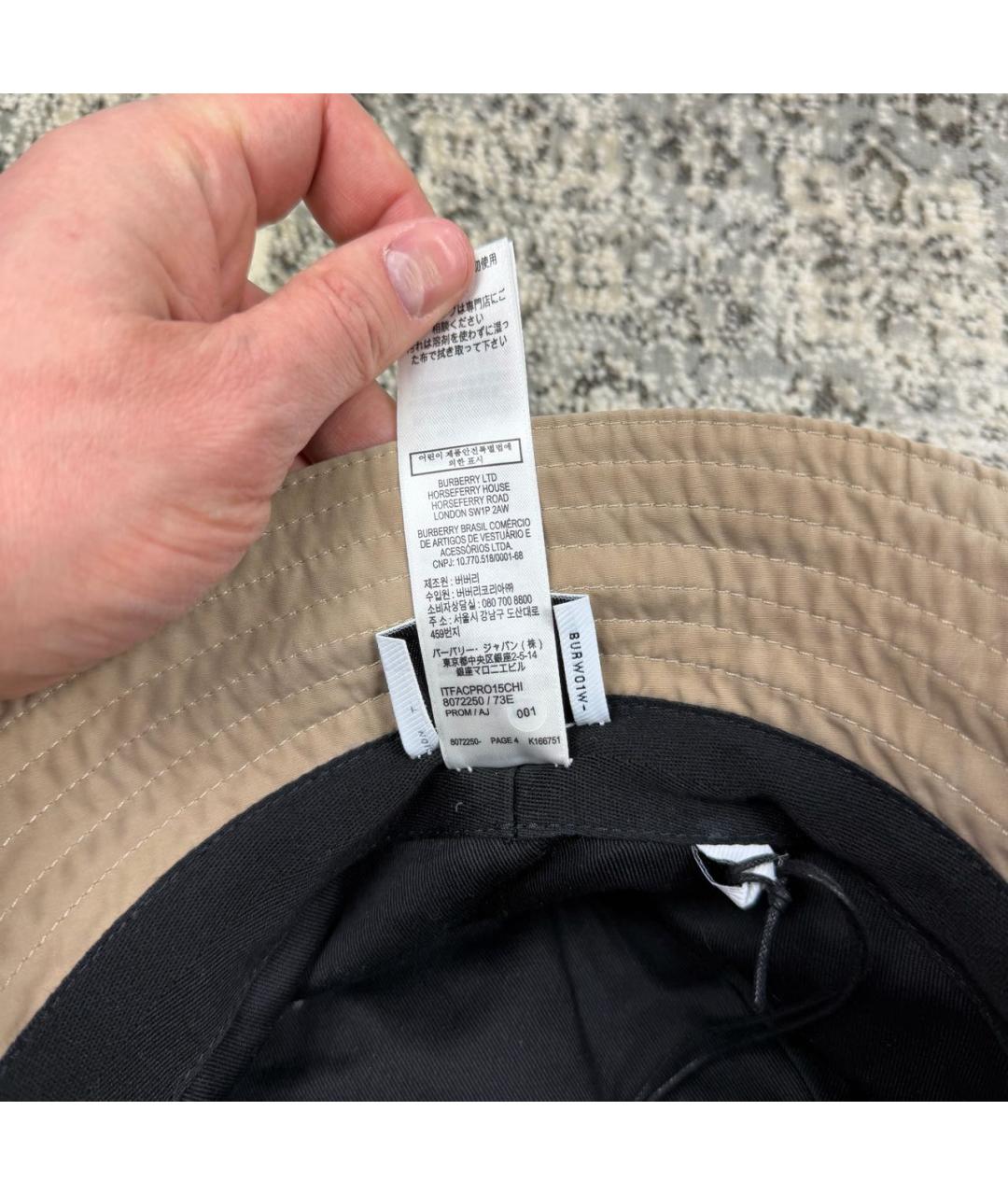 BURBERRY Бежевая хлопковая шляпа, фото 5