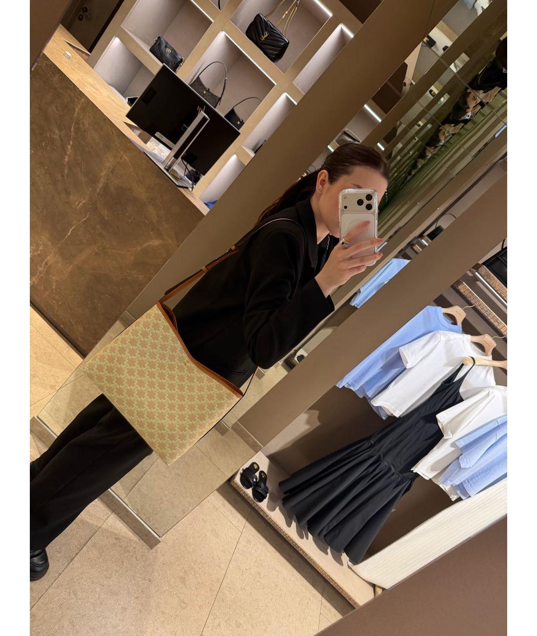 CELINE Желтая сумка через плечо, фото 6