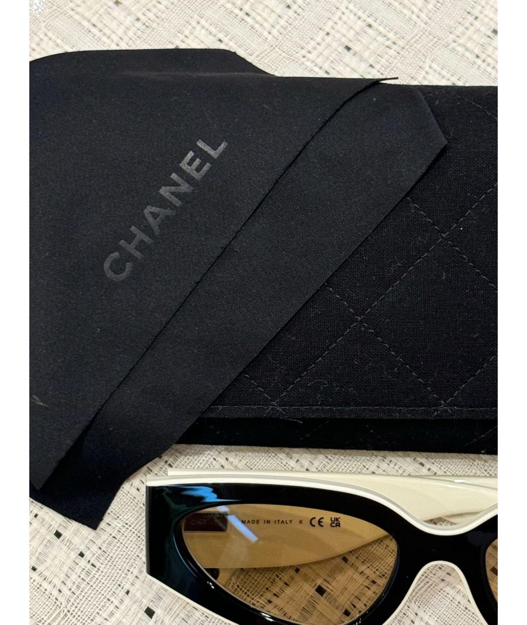 CHANEL Черные пластиковые солнцезащитные очки, фото 4