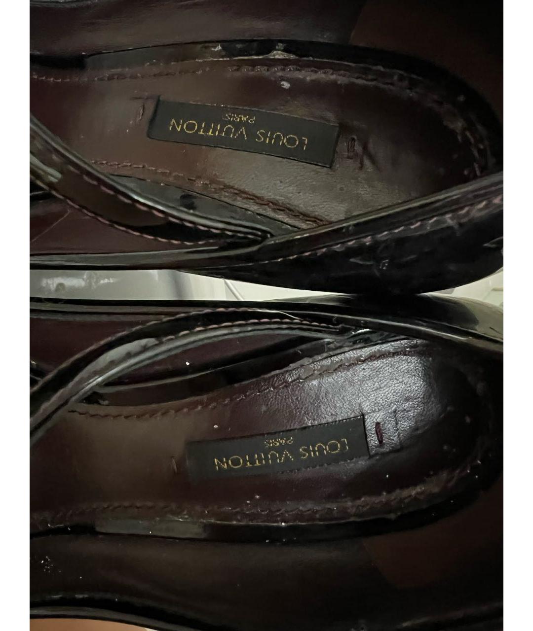 LOUIS VUITTON Бордовые туфли из лакированной кожи, фото 6