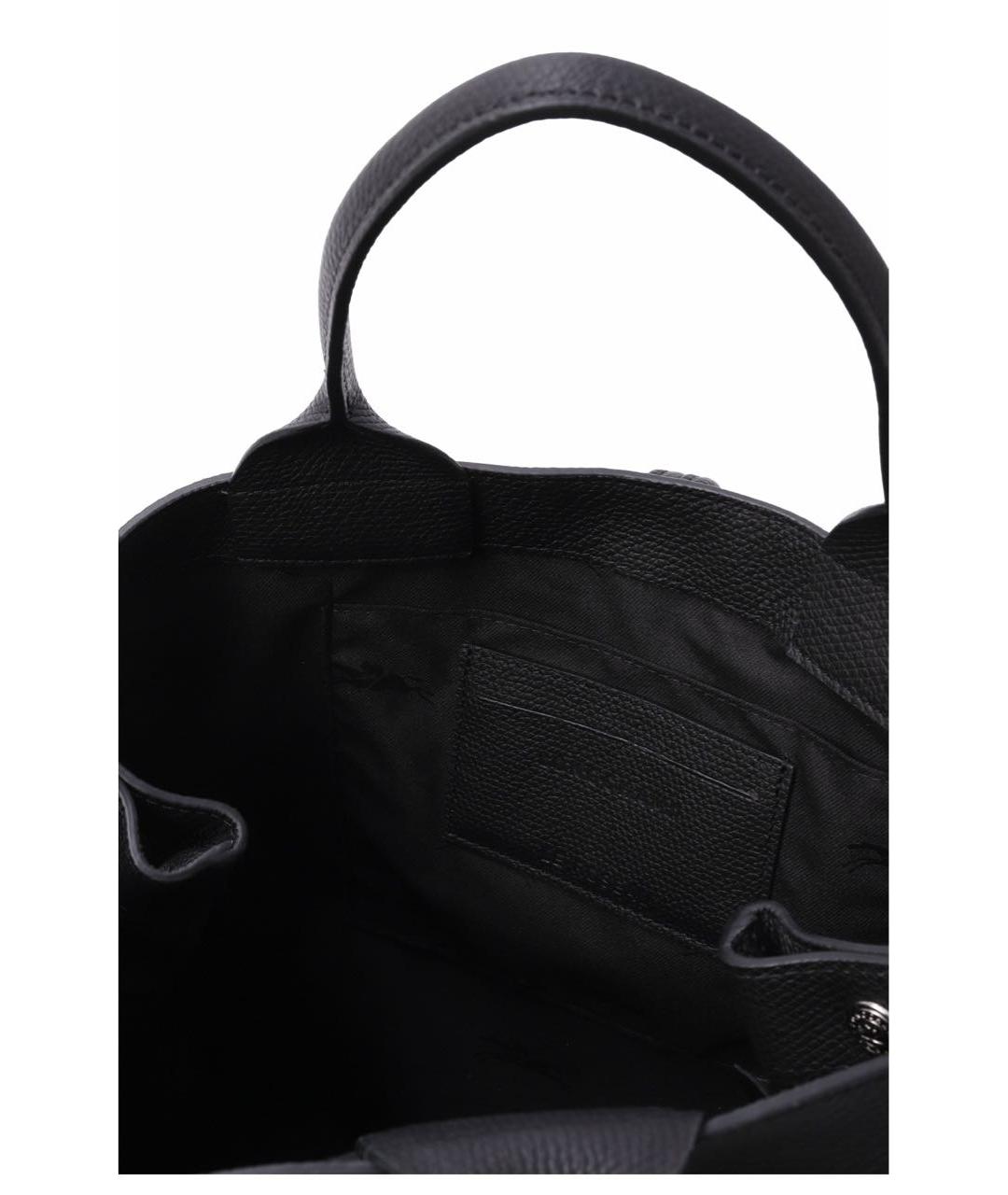 LONGCHAMP Черная кожаная сумка тоут, фото 3