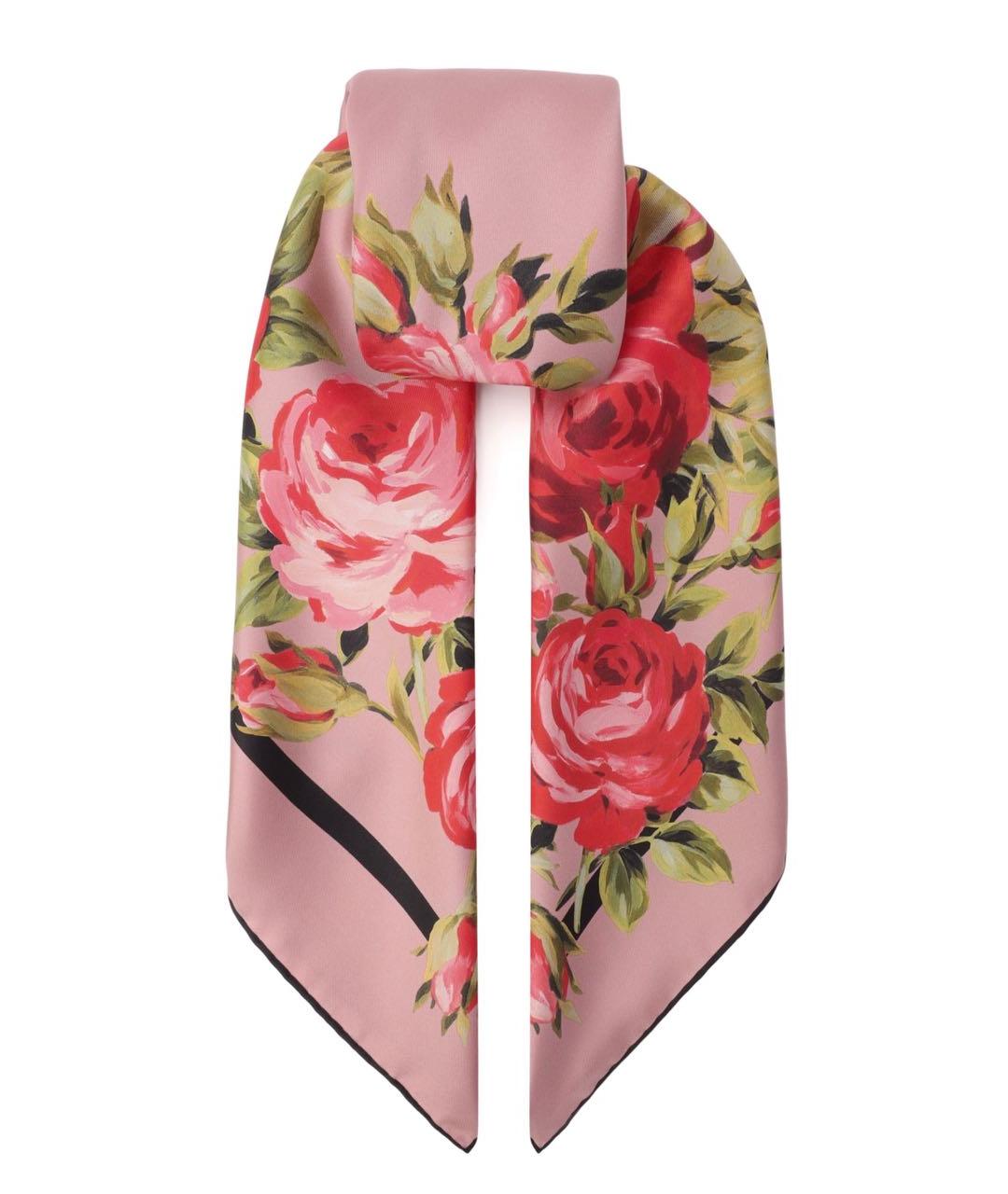 DOLCE&GABBANA Розовый шелковый платок, фото 2