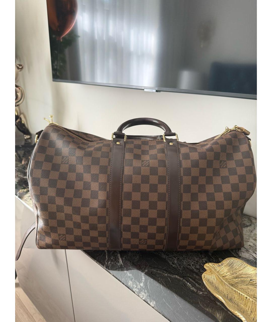 LOUIS VUITTON Коричневая дорожная/спортивная сумка, фото 7