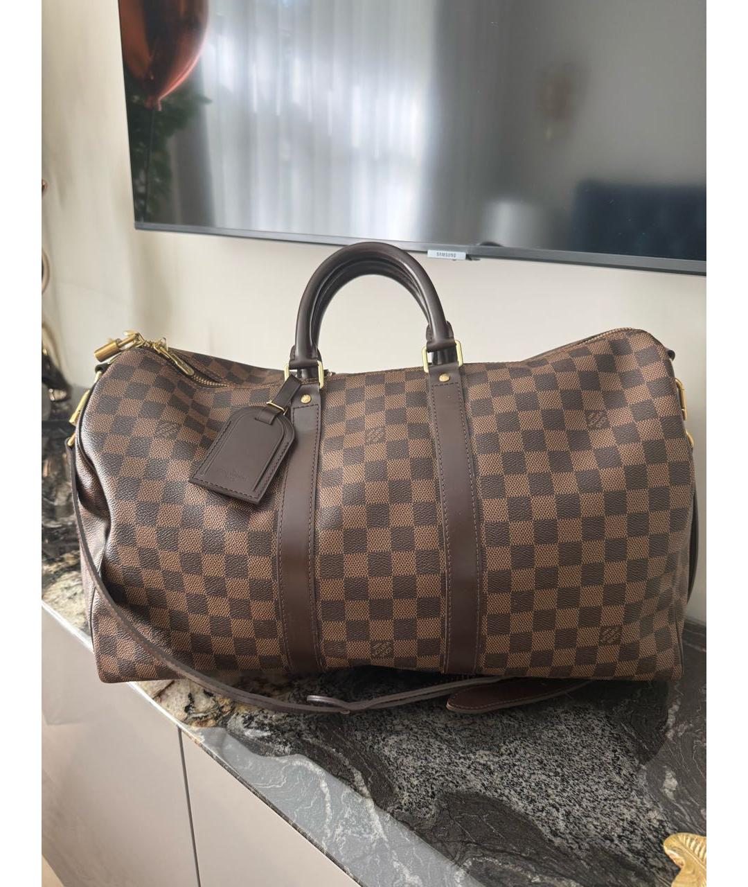 LOUIS VUITTON Коричневая дорожная/спортивная сумка, фото 9