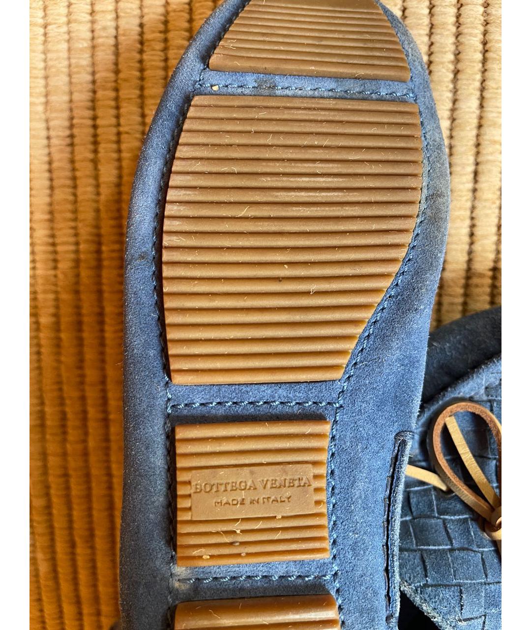 BOTTEGA VENETA Синие замшевые мокасины, фото 5