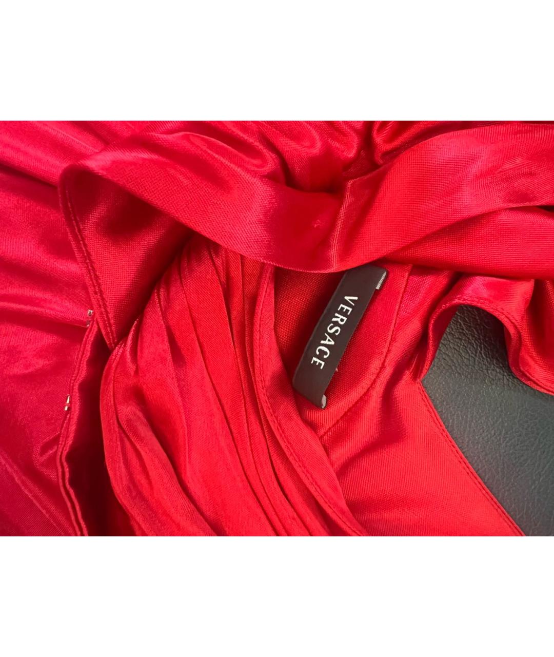 VERSACE Красное вискозное платье, фото 2