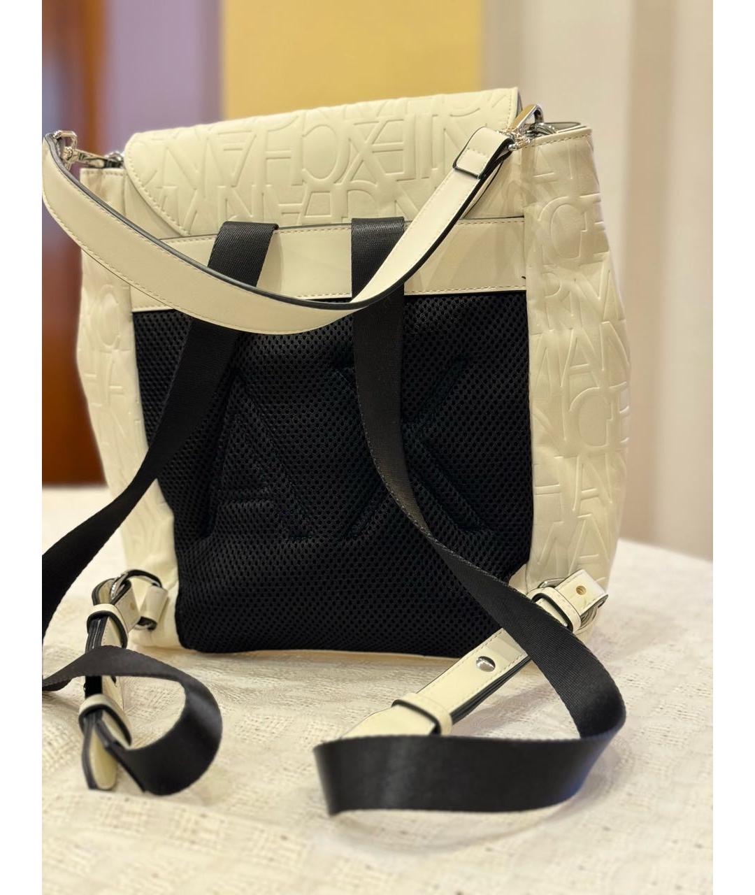 ARMANI EXCHANGE Белый рюкзак из искусственной кожи, фото 3