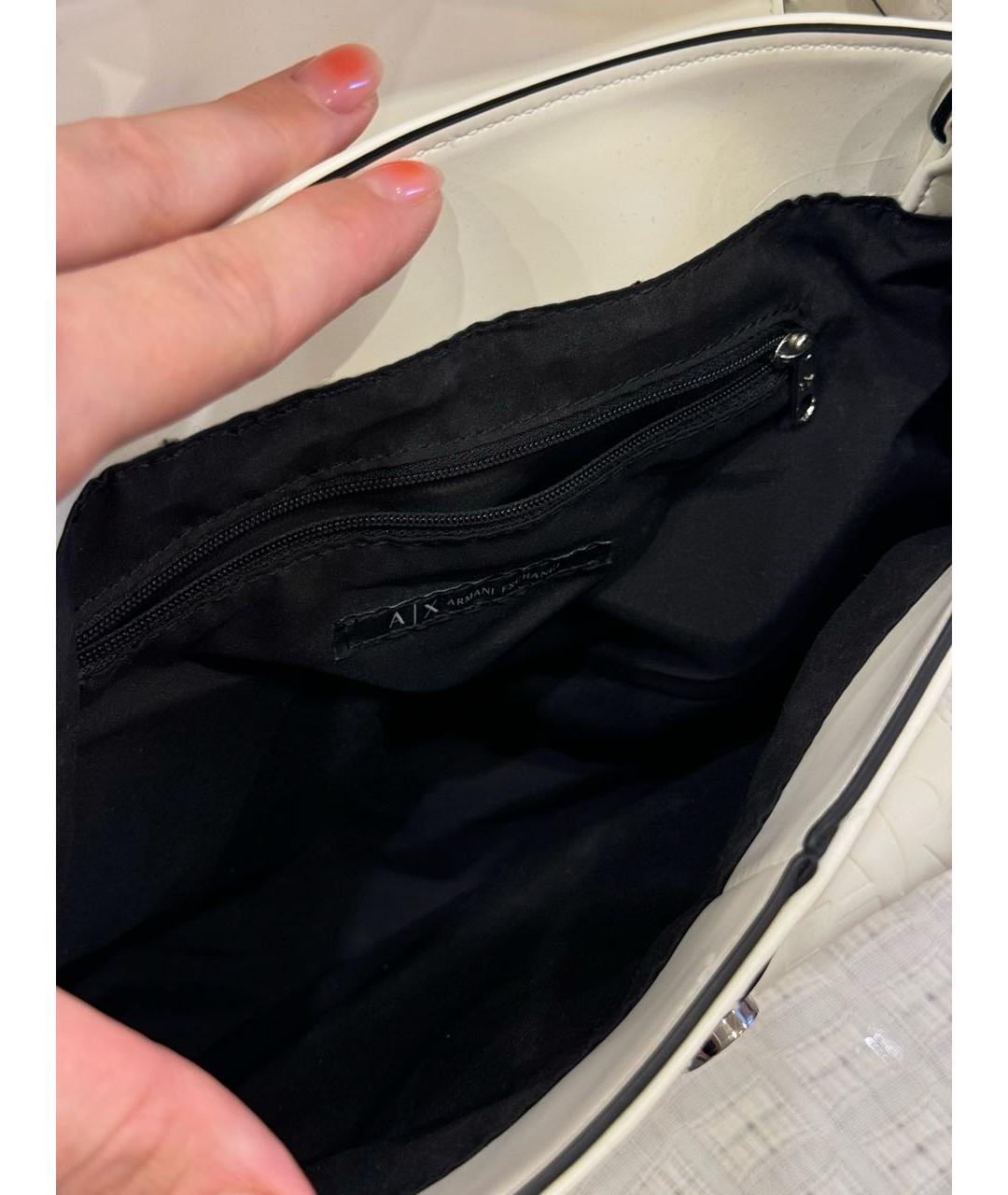 ARMANI EXCHANGE Белый рюкзак из искусственной кожи, фото 4