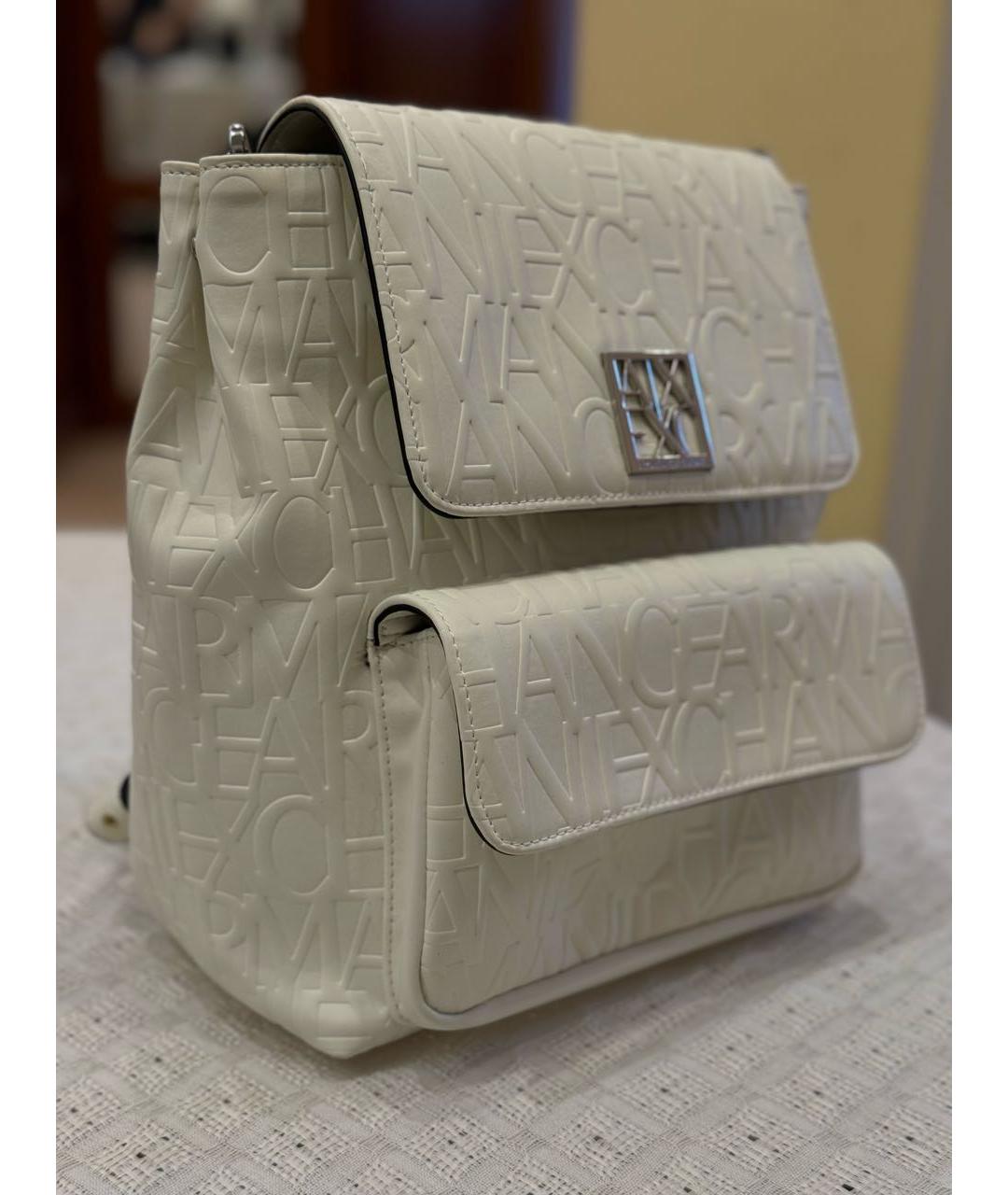 ARMANI EXCHANGE Белый рюкзак из искусственной кожи, фото 2