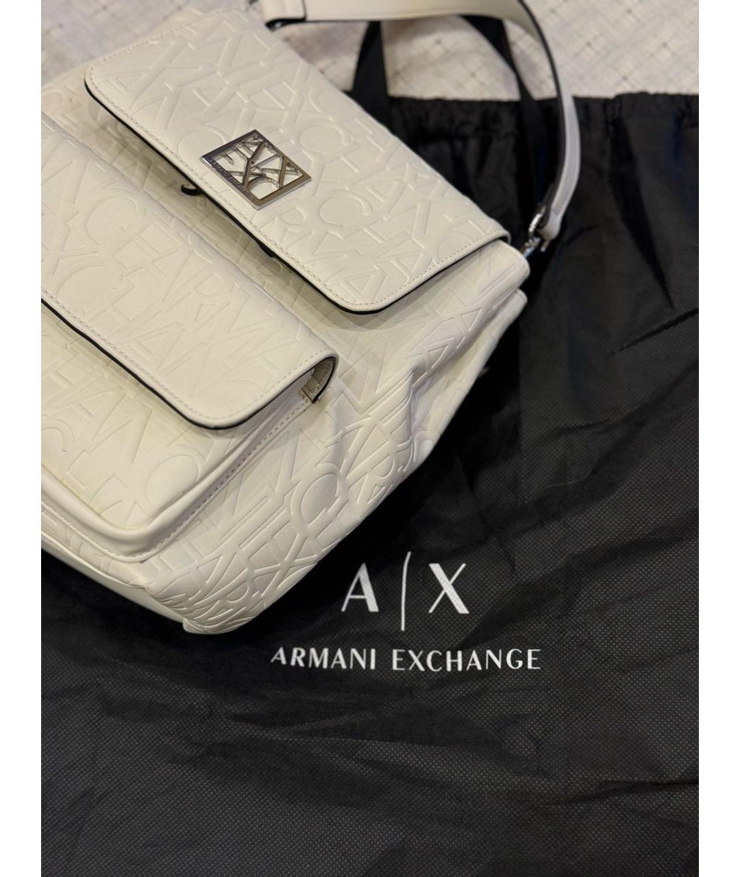 ARMANI EXCHANGE Белый рюкзак из искусственной кожи, фото 5