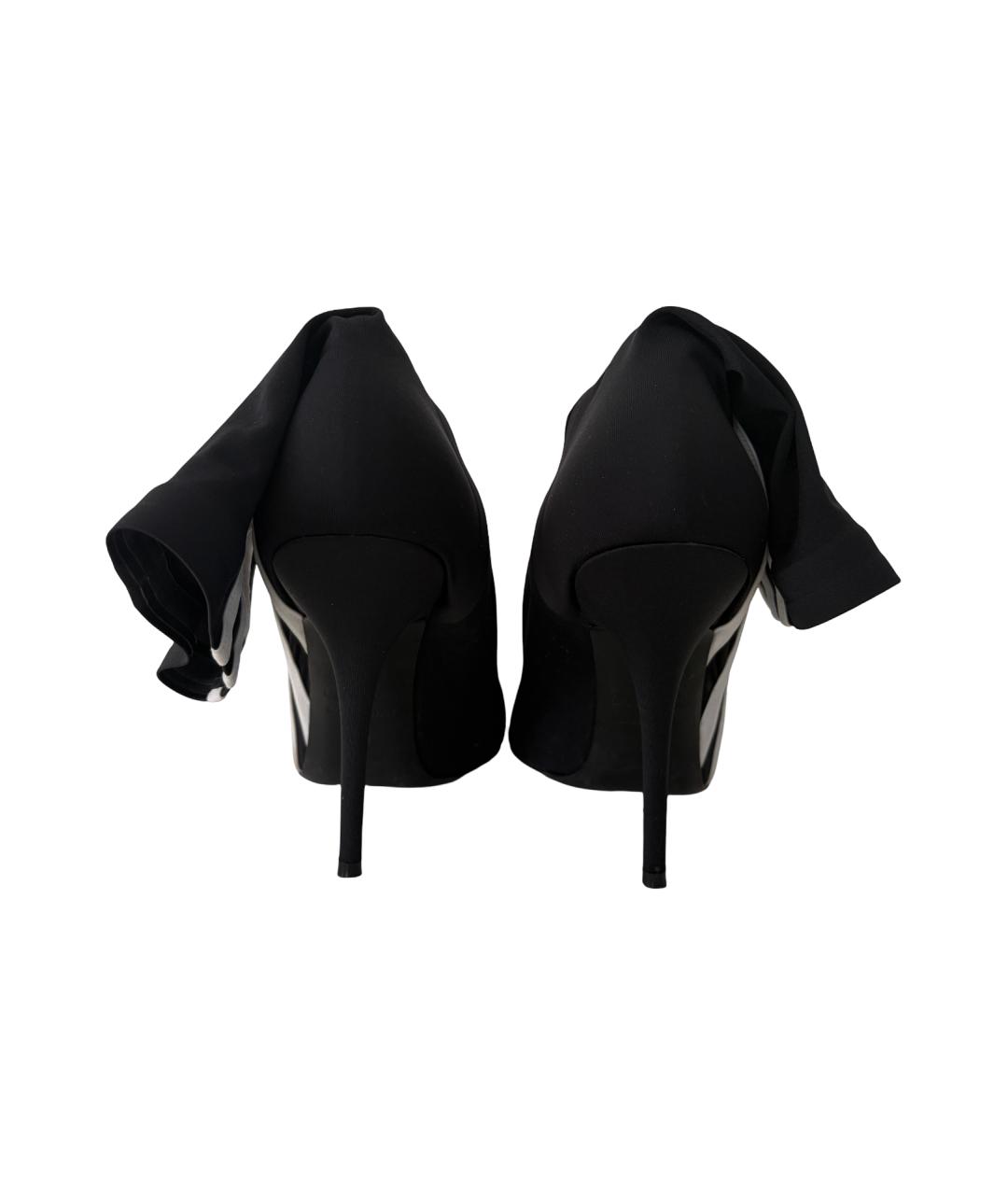 BALENCIAGA Черные текстильные ботильоны, фото 5