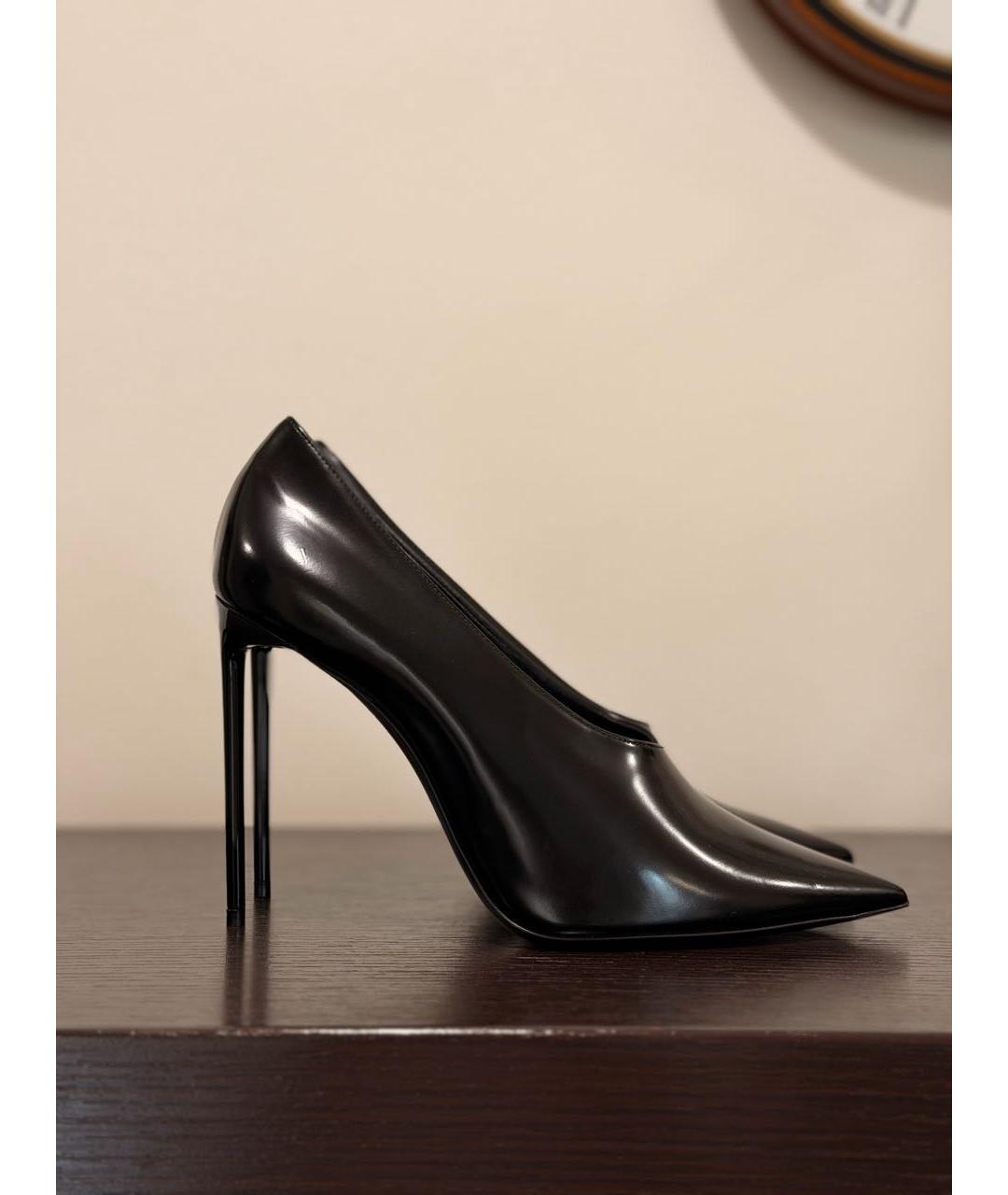 SAINT LAURENT Черные кожаные туфли, фото 7