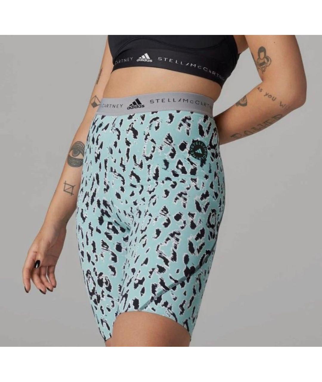 ADIDAS BY STELLA MCCARTNEY Бирюзовые полиэстеровые шорты, фото 4