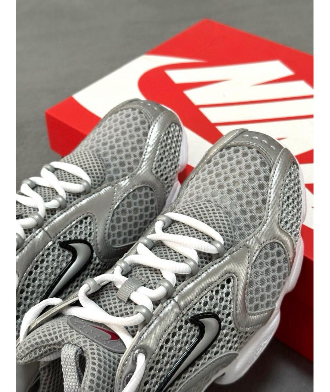 NIKE Серебряные текстильные низкие кроссовки / кеды, фото 5