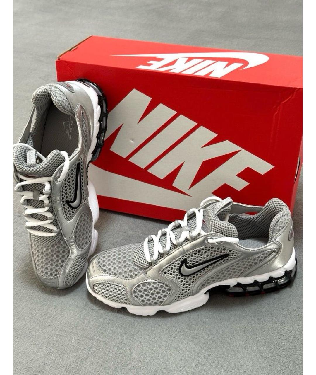 NIKE Серебряные текстильные низкие кроссовки / кеды, фото 7
