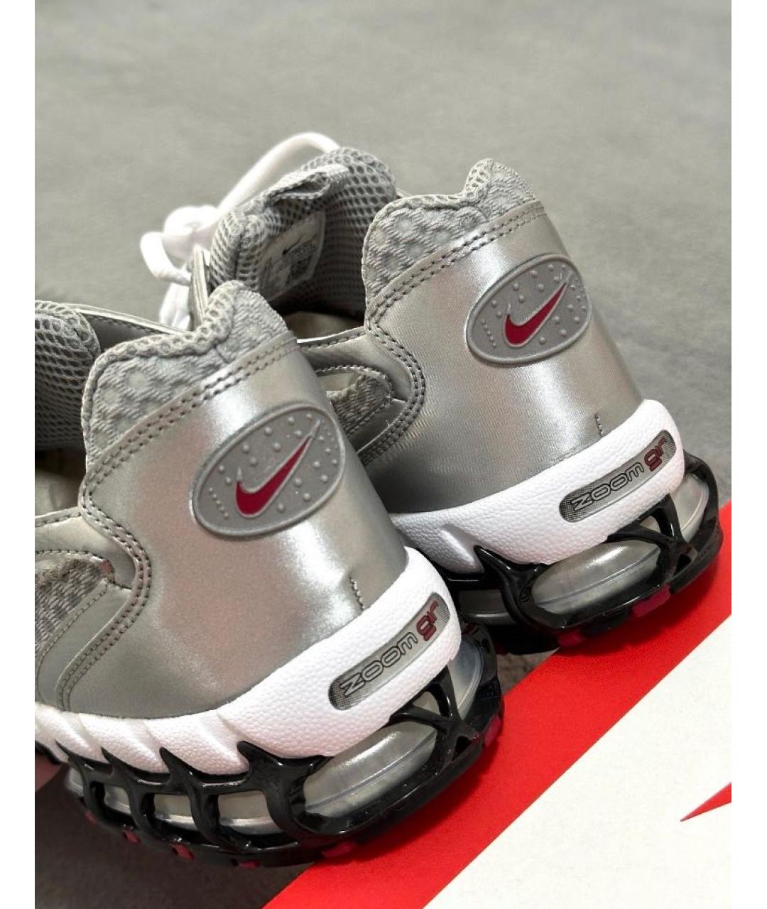 NIKE Серебряные текстильные низкие кроссовки / кеды, фото 6